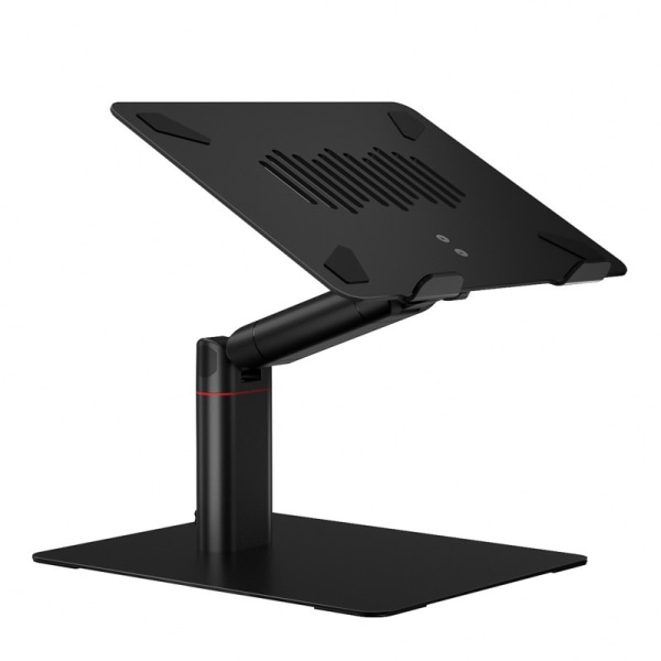 Laptopställ i aluminium, justerbart ergonomiskt stativ, kompatibelt datorställ (svart)