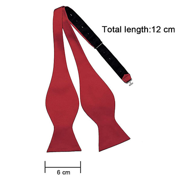 Håndknyttede slips i solid farge for menn, i polyester silke, for smoking og bryllup - Gourd-form, vinrød Wine red