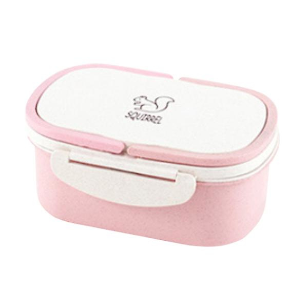 Bærbar Termisk Madkasse Dobbeltlags Rum Madopbevaring Bento Box (pink)Hvid White