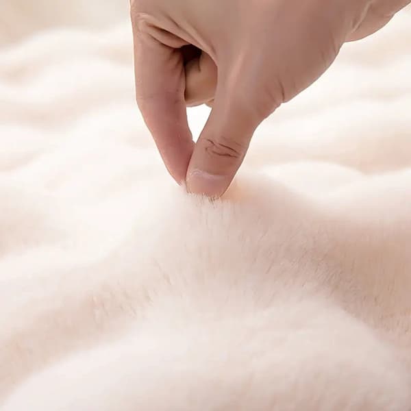 Rund plysset tæppe til stuen, fortykket blødt fluffy tæppe til soveværelset ved sengen, 120 cm diameter, lyserød