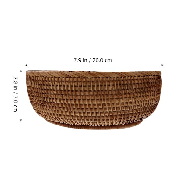 1 stk Hjemme Rattan Kurv Opbevaringskurv Frugt Brødkurv Opbevaringsbeholder Orange 23X23X9CM Orange 23X23X9CM
