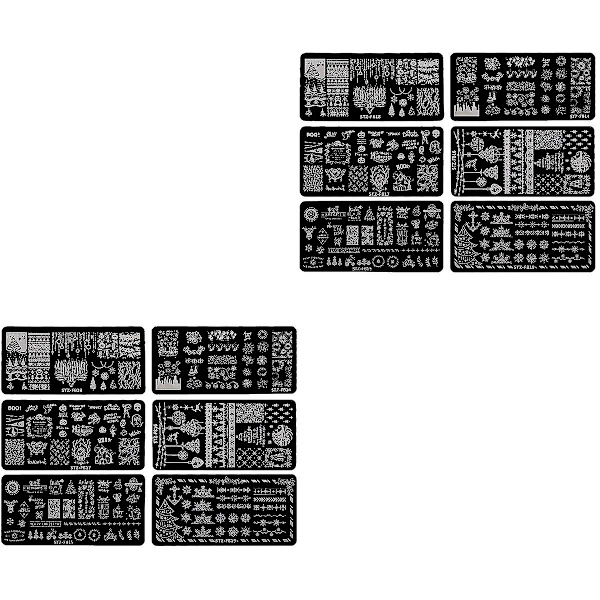 18 stk Julestempler for neglkunst - Neglstempler - Neglstempler - Sjablonger - 12 stk 12x6x0,1 cm 12 pcs 12x6x0.1cm