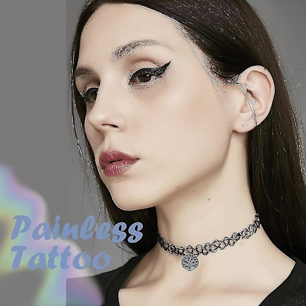 Tatueringshalsband, 24-pack halsbandset Henna Tatuering Elastiskt Stretchhalsband