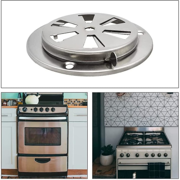 Rostfritt Stål Rund Luftventil Gitterlock Cirkulär Ventilationskåpa Rostfritt Stål Torktumlare Luftventil För Torktumlare Spjäll Termostat Ugn (1st, Silver)