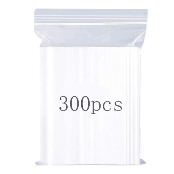 Gjenlukkbar gjennomsiktig plastpose, sterk, tykk og slitesterk Gjenbrukbar Zip Lock Bag, Ziplock Bag, Lock Lock, 23*33cm 10 Count 300PCS