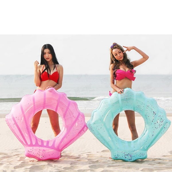 (Blå, pink) Svømmebøjler pink Voksne Pool Svømmebøjle Oppustelig Flydemadras Vand Svømmetube Sommer Strandfest Dekoration