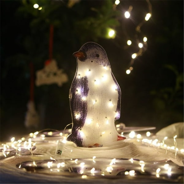 LED Light Light Up Penguin Juldekoration Trädgård ILLuminous Dekoration Akryl 1st