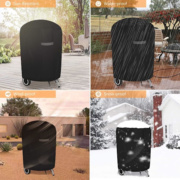 Kolgrillskydd med Ventilationsgaller, Vattentätt, Vindtätt, UV-skydd, Rivsäkert, Robust 600D Oxfordtyg Grillskyddsplast