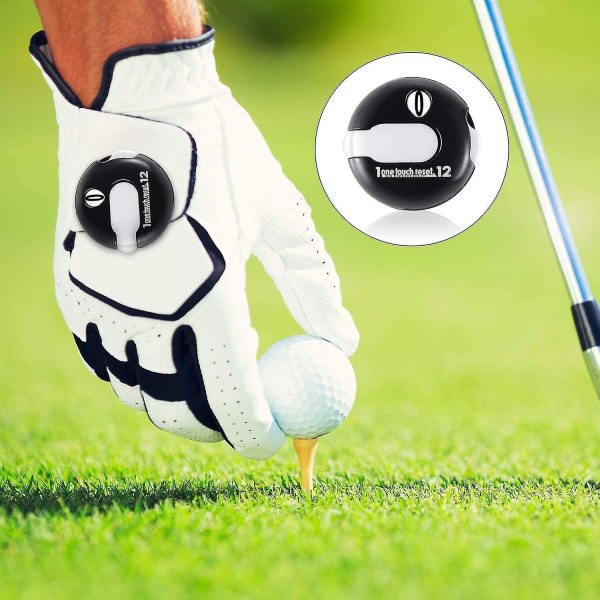 Golfscore Counter Clip, Mini Golf Stroke Counter för kvinnor män, One Touch Reset, Räknar upp till 12 slag Vit White