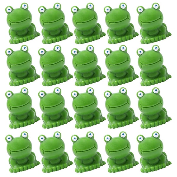 30 stk Mini Simuleringsfrosker Reptilboks Harpiks Dyr Landskapsdekorasjoner Grønn 1.6X1.8CM Green 1.6X1.8CM