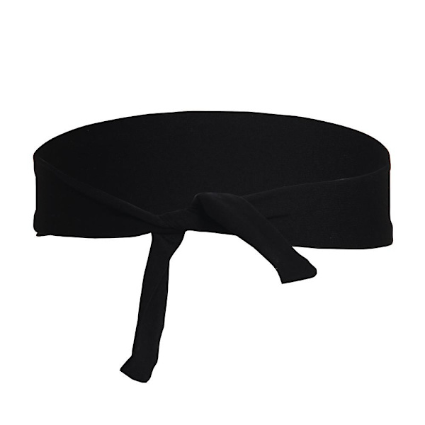 Hårband med knyt, Svettresistent elastiskt sportpannband för utomhusaktiviteter, Svettabsorberande, Män Kvinnor 1-pack Svart