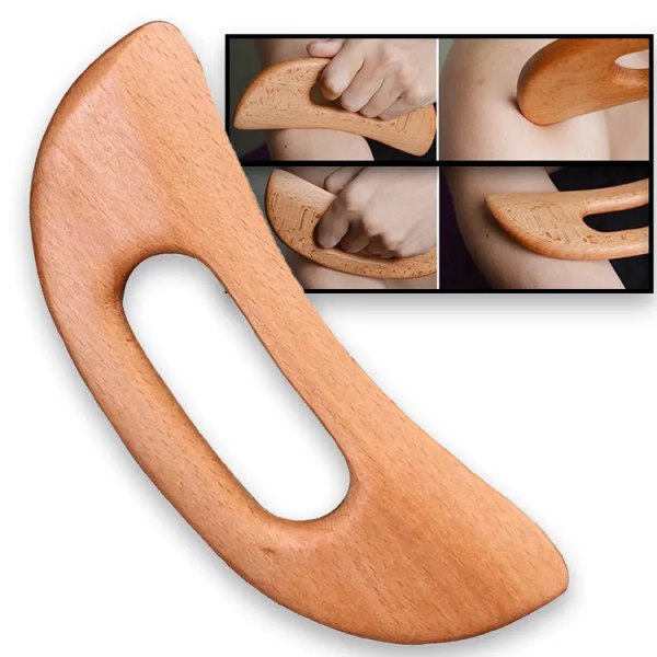 Scienlodic Gua Sha massasjeverktøy med håndtak (harpiks) Større Guasha skrapeverktøy for rygg, nakke, ansikt, benmassasje, lymfatisk