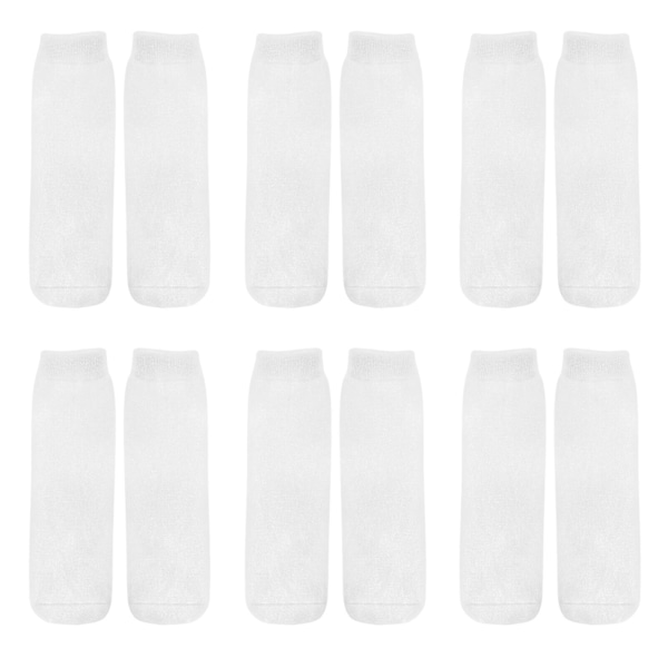 6 Par Bulk Sokker Sublimeringssokker Blanks Sublimeringssokker Farvesublimeringssokker Hvid 28X7cm White 28X7cm