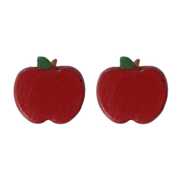 2 stk Japansk Stil Pinnerest Apple Design Skjeholder Tre Pinnerest For Hjemmedekor Kjøkken Rød 4*3.5*0.8cm Red 4*3.5*0.8cm