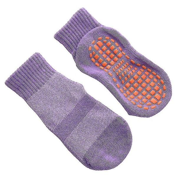 3 Par Non-Slip Golvsockor Barn Praktiska Barn Ren Bomull Trampolin Sportstrumpor