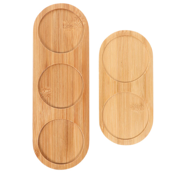 2 kpl Bambuu-alustat Käytännölliset Teekuppi-tyynyt Mausteet Voivat Tarjotin Kupin MattoMat28.4X9.5CM Mat 28.4X9.5CM
