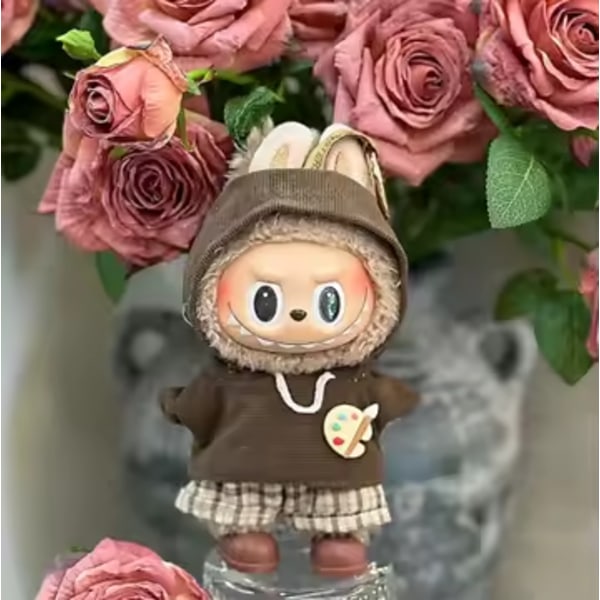 /RYI/ 17 cm Macaron LABUBU Kläder Babykläder LABUBU Blind Box Docktillbehör Tröja Hatt Dockkläder 8 10-15cm