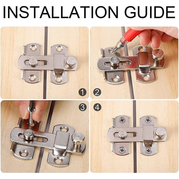 Dørgreb Hasp Lås, Dørgreb Spænde, Rustfrit Stål Dørgreb Sikkerhed Flere Greb Alsidig Dørhardware Til Vinduer Og Døre (2 Stykker)