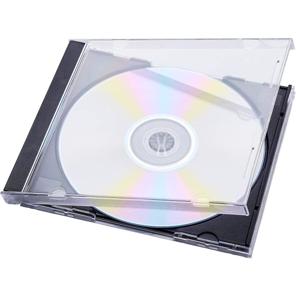 25 kpl Standard Single Clear CD-koteloa Mustalla Kootulla Lokerolla
