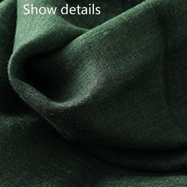 Bomuld Linned Sjal Bredt Linned Wrap Kappe Almindelig Sjal Mørkegrøn dark green