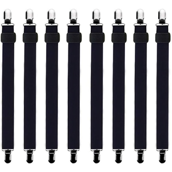 st (60 cm til 250 cm) Lakenstrammer Justerbar Lakenholder Alle Senger og Madrasser, Svart_ry