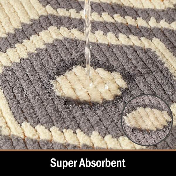 Geometrisk Formet Sklisikker Dørmatte, Absorberende Sklisikker Fotmatte for Hjemmet Slitasjesterk, Innendørs, Utendørs, Inngang, Trapp, Gang, Hagematte, Beige