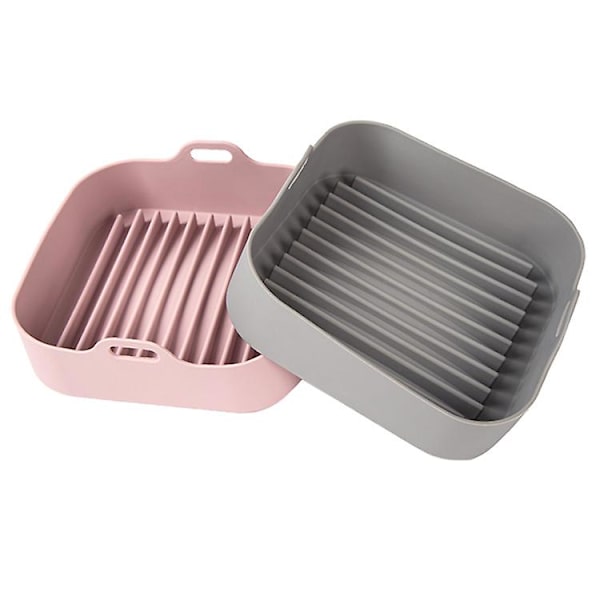 Air Fryer Silikonform, Ersättning för Pappersinsatser, Fyrkantig Silikon Air Fryer Korg, Silikonskål för Air Fryer Ugnstillbehör, Inga Fler Starka Cl