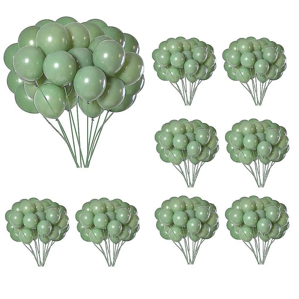 200x Sage Green Balloons, 10 Inch Green Party Balloons, Ballong kompatibel med födelsedag Bröllop Baby Shower Del