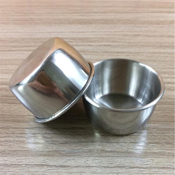 6 st Mini Mätkoppar Sås Koppar Återanvändbara Sås Skål Underlägg Kryddor Små Rostfritt Stål Sås Silver