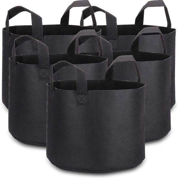 RY-Hemma 5 Gallon Dyrkningsposer med Planteetiketter, 5 stk. Tykt Stof