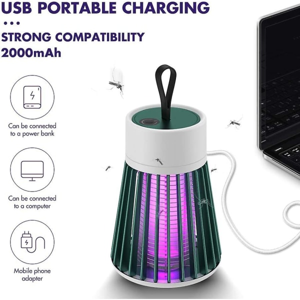 Elektrisk Myggdödande Lampa Bärbar Usb Led Ljus Myggfälla För Hem Sovrum Utomhus Camping Vit White