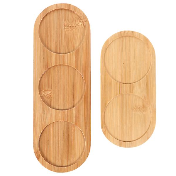 2 stk Bambus-underlag Praktiske Tekoppunder Krydderbrett Kopper Matte28.4X9.5CM Mat 28.4X9.5CM