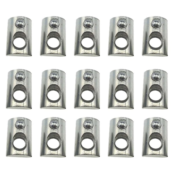 100 st T-spår Mutter Rull-in Fjäderbelastad Mutter Kolstål För Aluminiumprofil Silver 2X2CM Silver 2X2CM