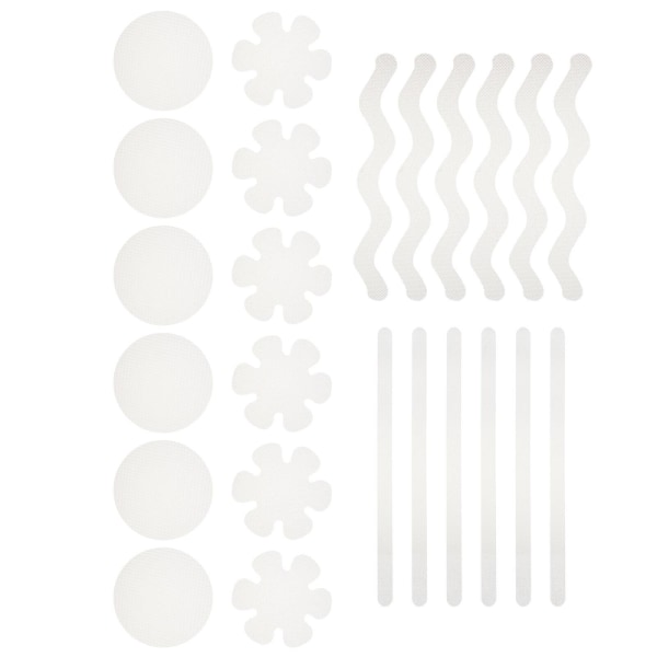 24 kpl kylpyammeen tarrat Portaiden liukastumattomat liima-tarrat Turvallisuussuihkutarratoimii läpinäkyvä 37.5X1.8X0.1C Transparent 37.5X1.8X0.1CM