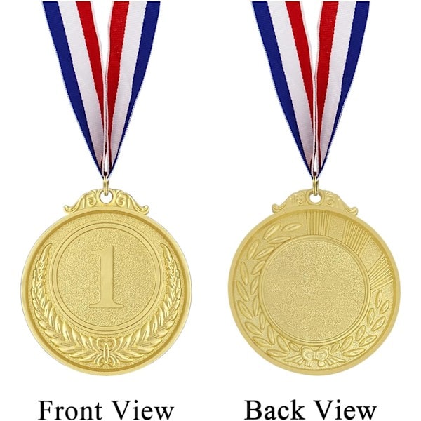RY-medaljer til børn, 12 stk. olympiske guldmedaljer i metal med bånd, præmier til sportsdage, konkurrencer, gaver til voksne børn