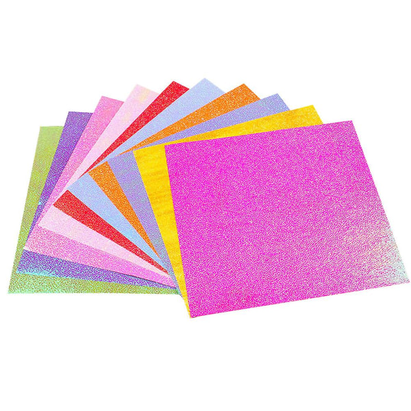 400 st Glitter Cardstock DIY Origami Ark Shimmer Paper Glansande Regnbågspapper Blandade Färger 10X10cm Assorted Color 10X10cm