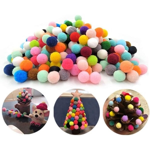 RYI 2000 st Hantverk Multifärgade Runda Pompoms, 8MM Mini Pom Pom Boll för