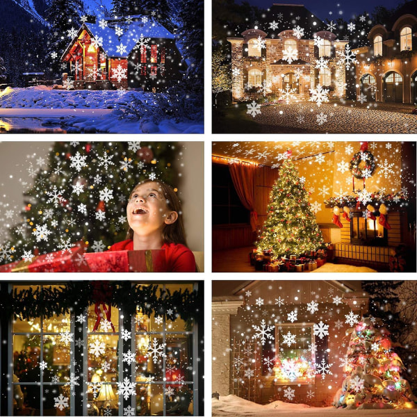 Julprojektor för utomhusbruk, snöprojektionslampor för jul, IP65 snöflingeprojektorlampa