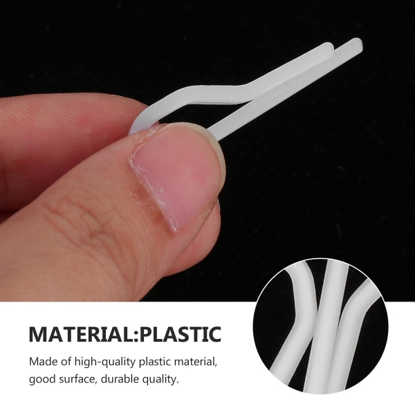 200 stk Pyjamasjorte Små Alligator Klips U-Formet Klesklyper Plast Skjorteklyper Skjorteklyper Klær Klips White 3.5X1.1cm