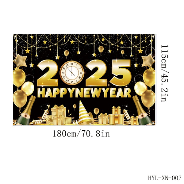 Glædelig Nytår 2025 Baggrund Nytårsaften Sort Guld Fotografi Baggrund Nytår Glædelig Jul Ferie Party Banner Familie