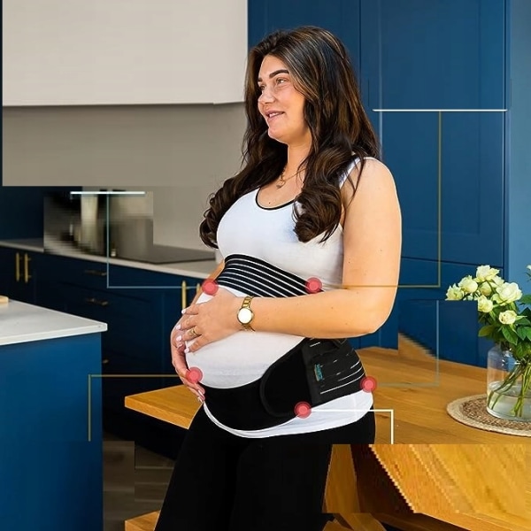 L-kode Maternity Support bælte Mavestøtte 3-delt graviditetsbælte Komfortabel mavestøttebælte Taljebeskytter åndbar