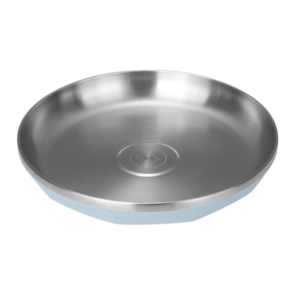 Rustfrit Stål Serveringsplade Rund Frugtfad Seafood Dish Middagsplade Til Køkken Hjem Restaurant (pink, 24cm)Blå24*24*4cm Blue 24*24*4cm