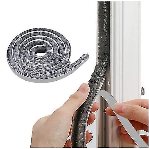 Børstesel Weatherstripping for Vinduer og Dører, Selvklebende Filt Isolasjonstetningsstripe 9*9mm 9*9mm