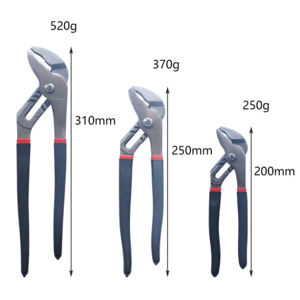 Justerbar vattenpumpstång Multifunktionell rörnyckel Rörnyckel Multifunktionell tång Reparationsverktyg Stor munrörnyckel 31 cm