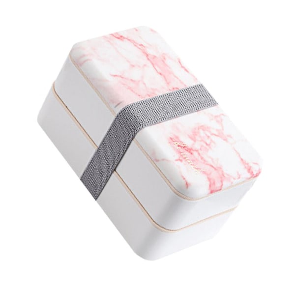 1 Set 2-grid Creative Meal Container Practical Lunch Box Microwavable Bento BoxPink18.5X10.5X10.5CM