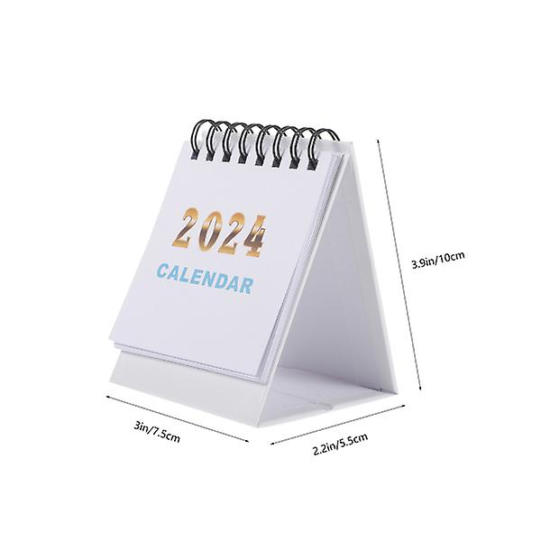 1 bok med fristående kalender 2024 Desktop Calendar Desktop Calendar Skrivbordskalender för OfficeWhite10X7.5CM White 10X7.5CM