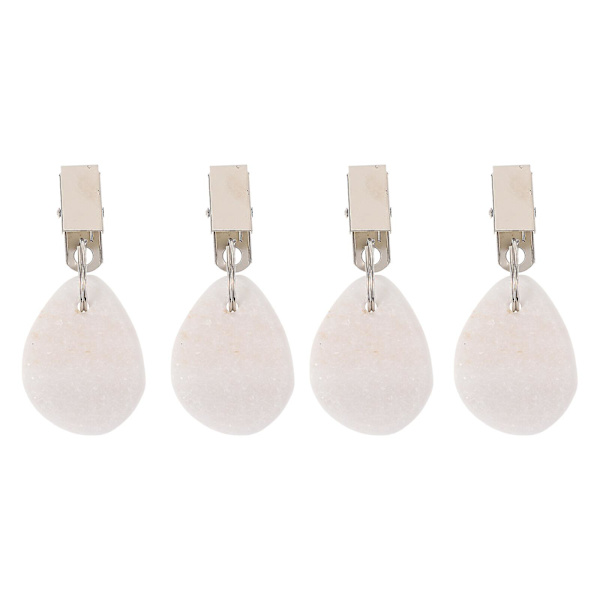 4 stk. Delikat Borddækning Vægte Dug Vedhæng Kreativ Dug Holder Hvid 4X3.4X1CM White 4X3.4X1CM