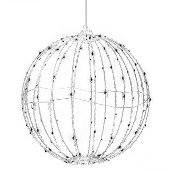 30*30cm Julekule med LED-lys, Vanntette Lysende Julekuler for Utendørs Innendørs Fest Hage Trehagedekorasjoner