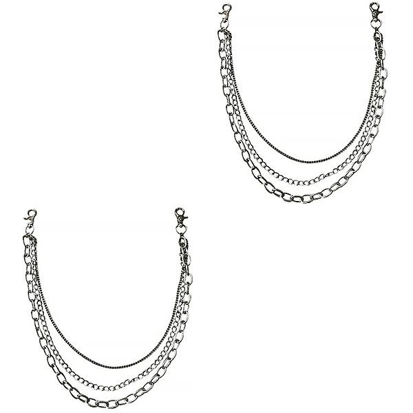 3 stk flerlags legering dekorasjonskjede fasjonable bukse kjede (sølv) 2 stk 71 cm 2 pcs 71cm