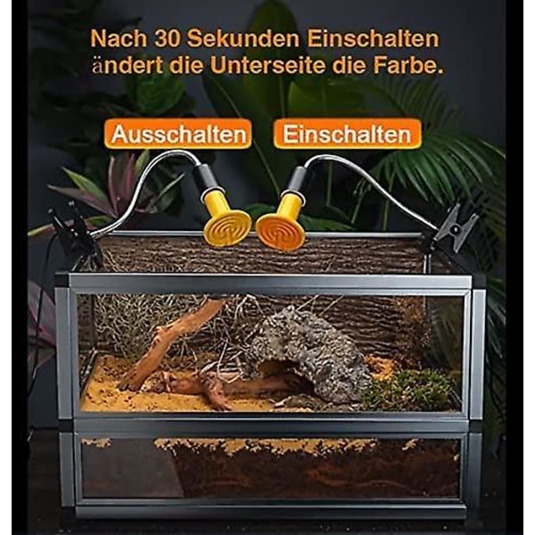 100W Värmelampa, Terrarium Infraröd Värme Keramiklampa För Reptiler/Ödla/Kyckling/Orm/Hamster/Sköldpadda/Fåglar
